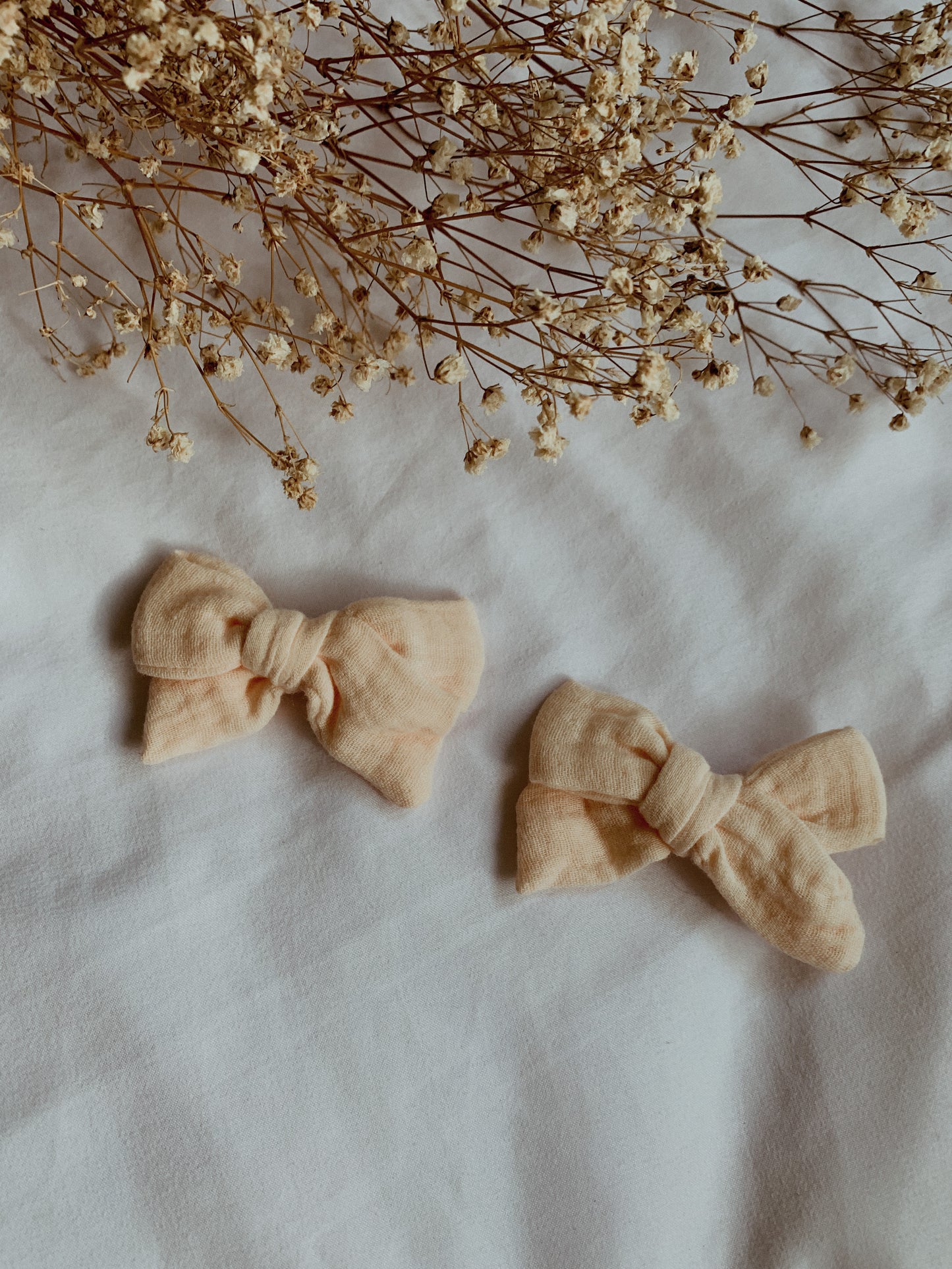 Apricot | Bow Hair Clips