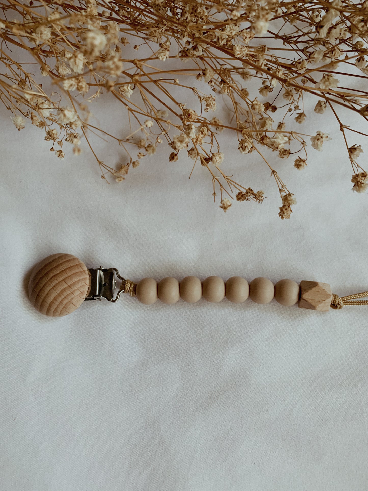Beige | Pacifier Chain || Dummy Clip