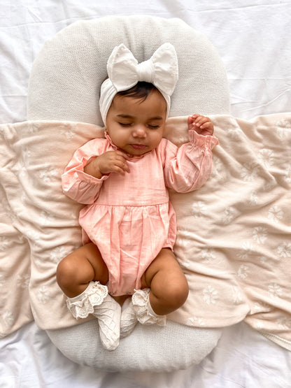 Ivory Eyelet | Bow Headband